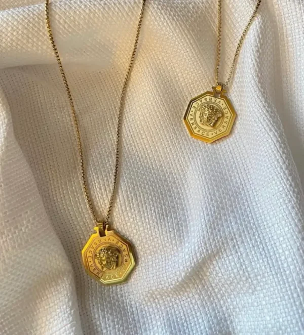 Gold Versace Pendant Necklace For Men - Image 2