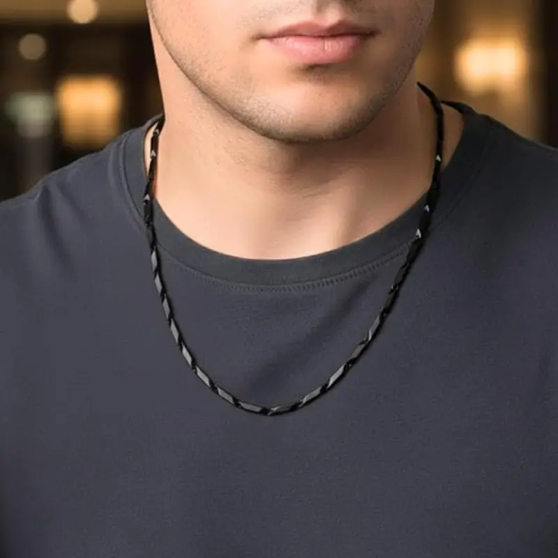 MartOx Stainless Steel Black Rice Chain For Men and Boys - Image 3