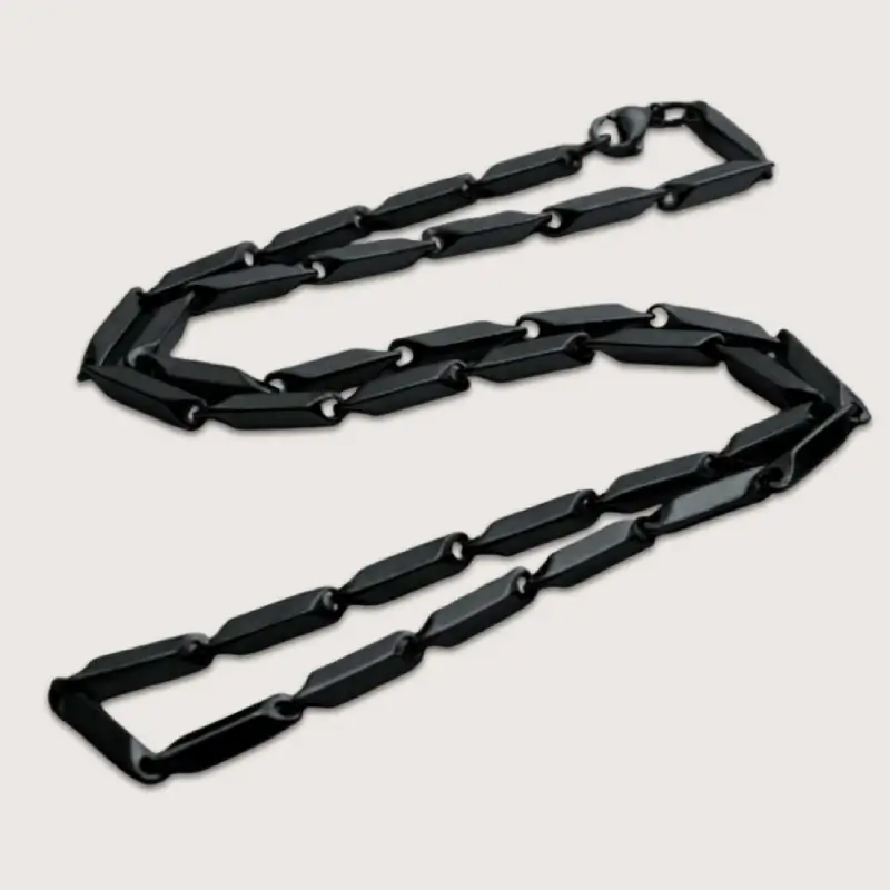 MartOx Stainless Steel Black Rice Chain For Men and Boys - Image 4