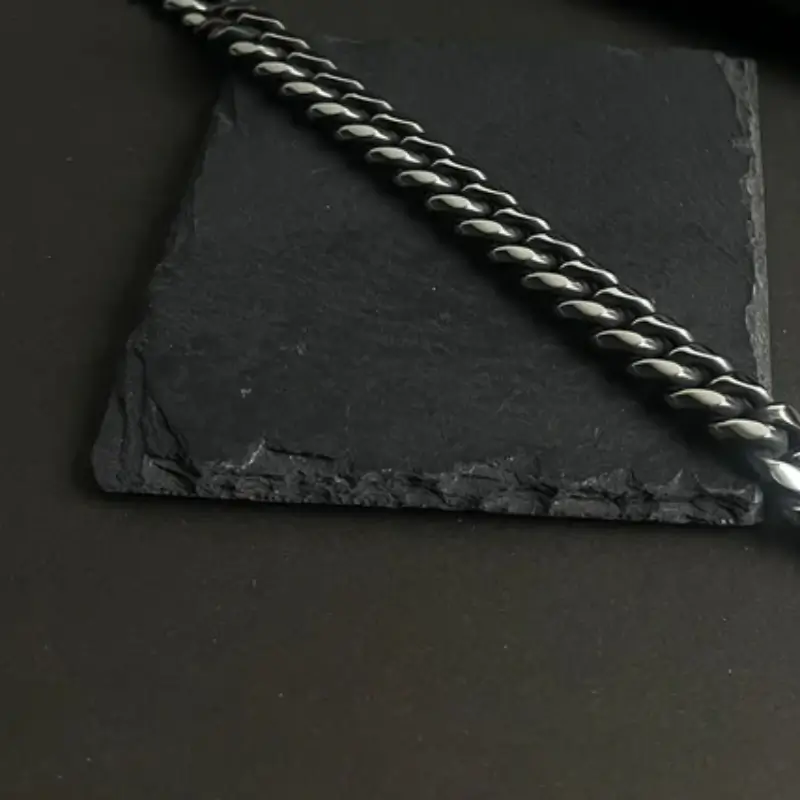 10mm Silver Stainless Steel Curb Link Chain Bracelet For Men - Image 6