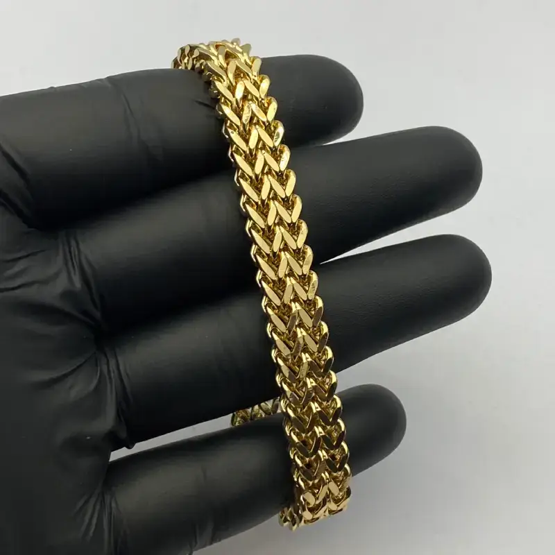 Golden Square Foxtail Double Chain Bracelet 0000004