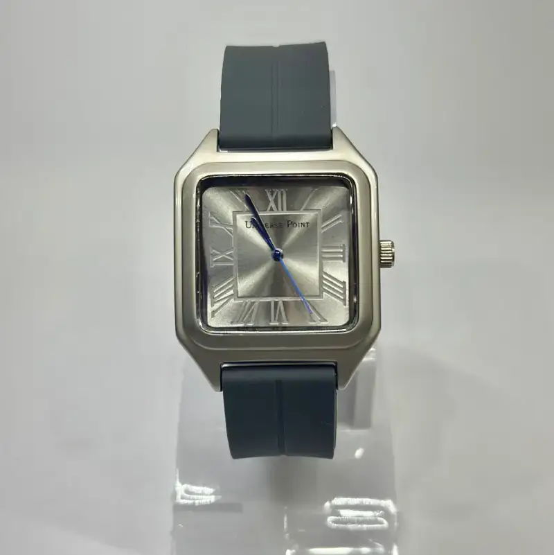 modern square face watch with gray strap for men and women