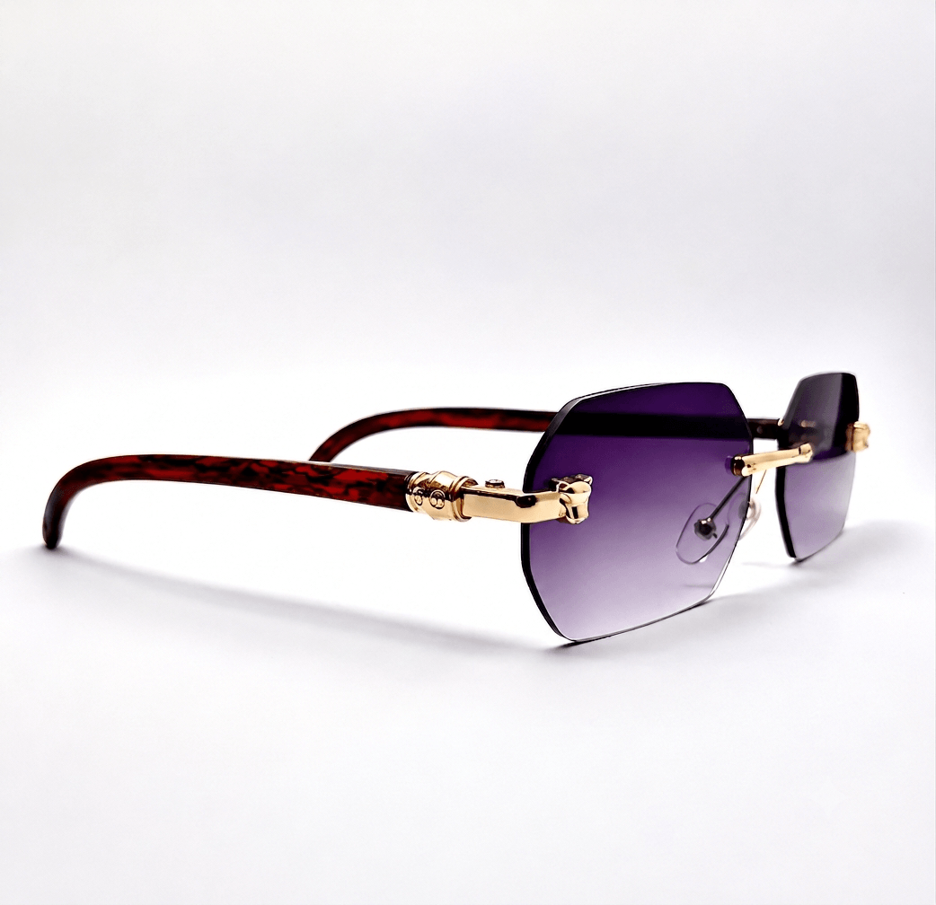 Hexagon Rimless Gradient Sunglasses