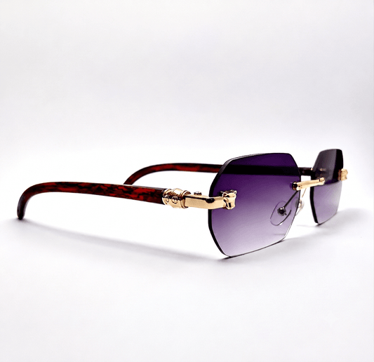 Hexagon Rimless Gradient Sunglasses