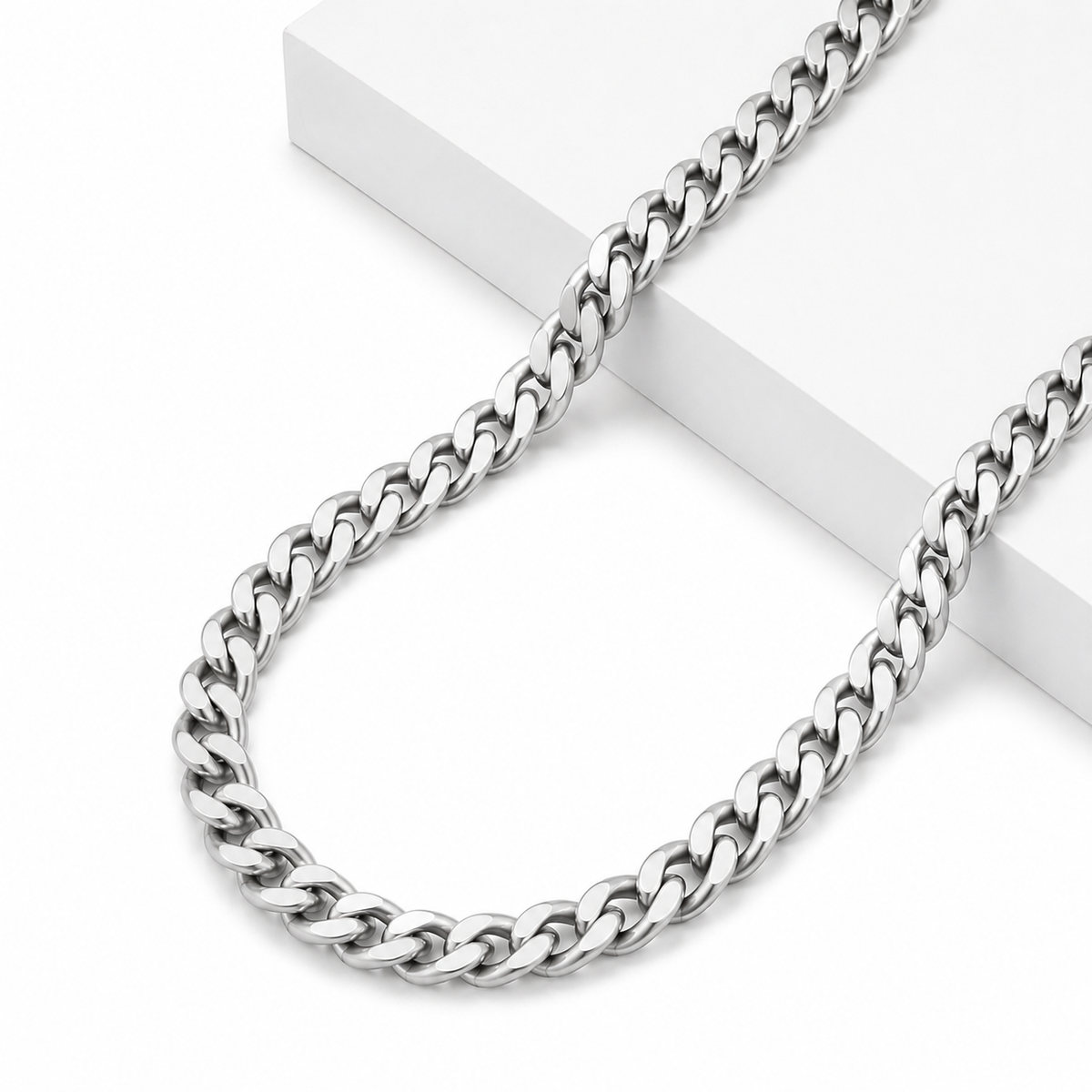 6mm Silver Cuban Neck Chain