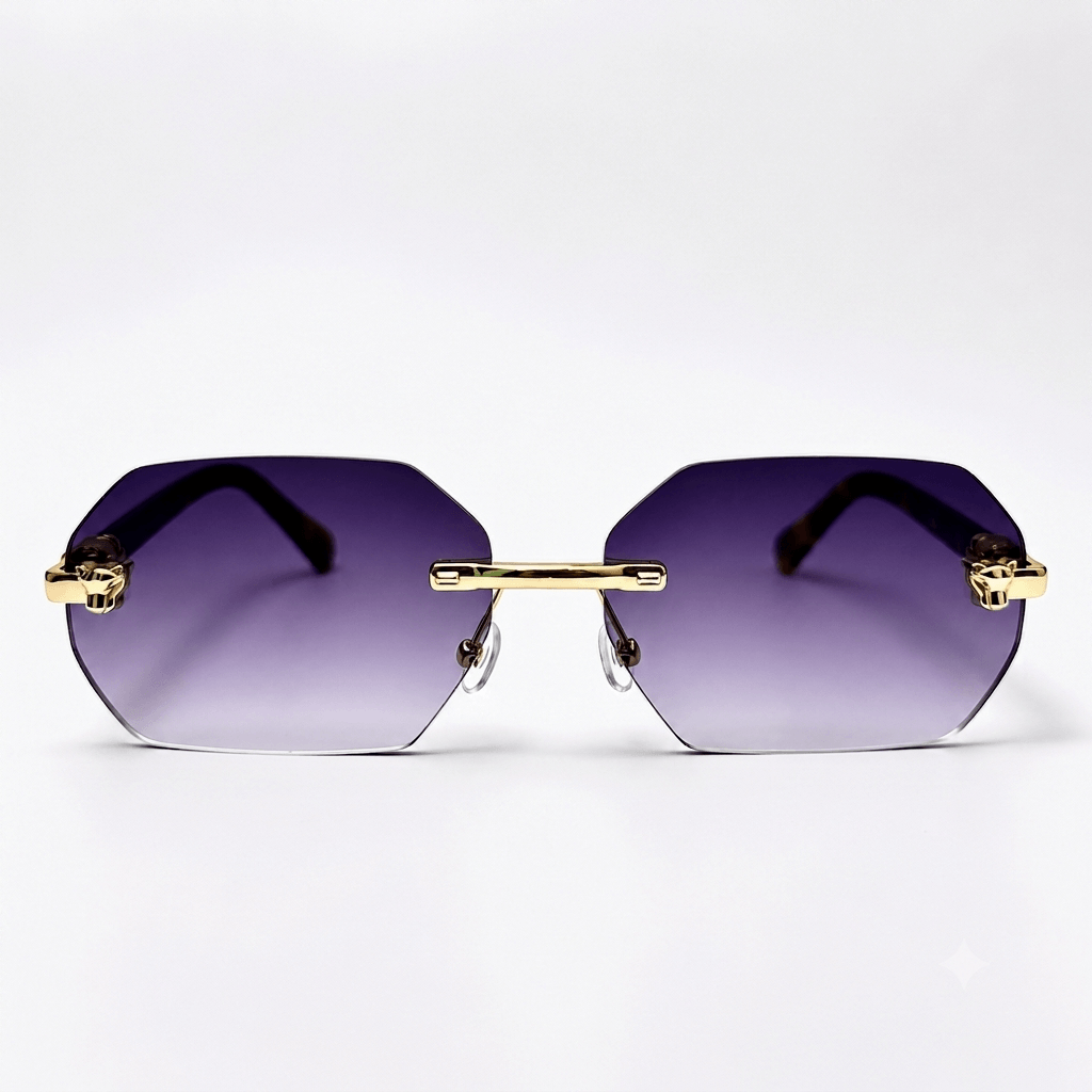 Hexagon Rimless Gradient Sunglasses