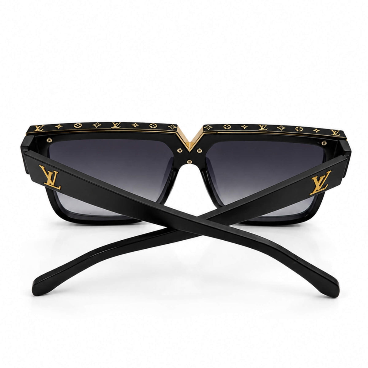 Millionaire Style Flat-Top Shield Sunglasses