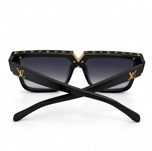 Millionaire Style Flat-Top Shield Sunglasses
