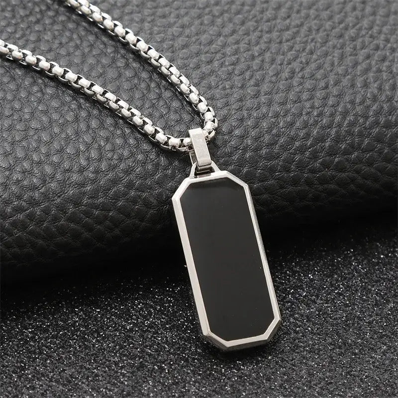 Black Epoxy Rectangle Pendant