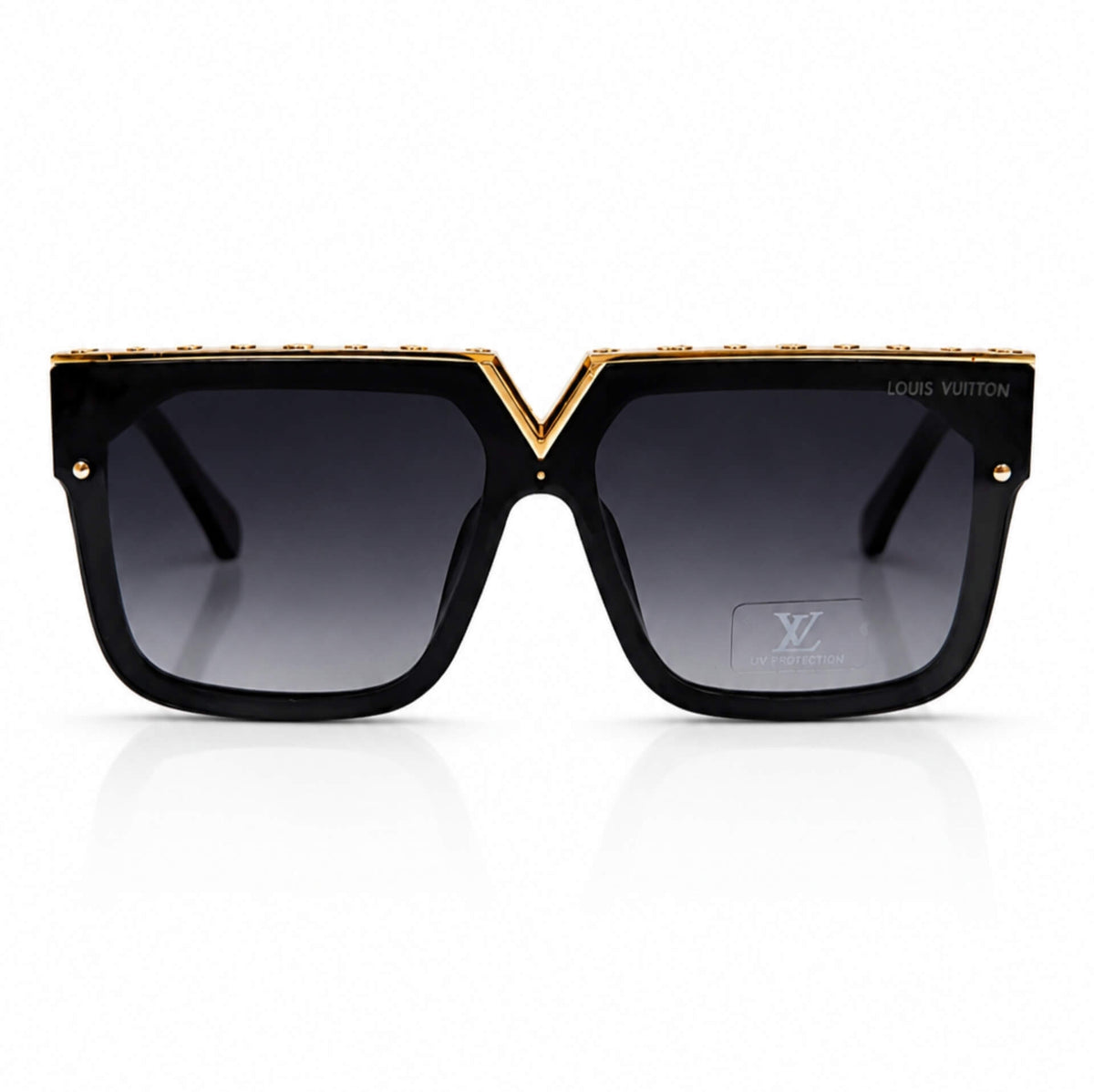 Millionaire Style Flat-Top Shield Sunglasses