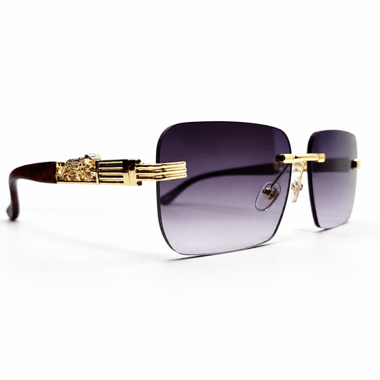 Panthere de Cartier Rimless Rectangle Sunglasses.