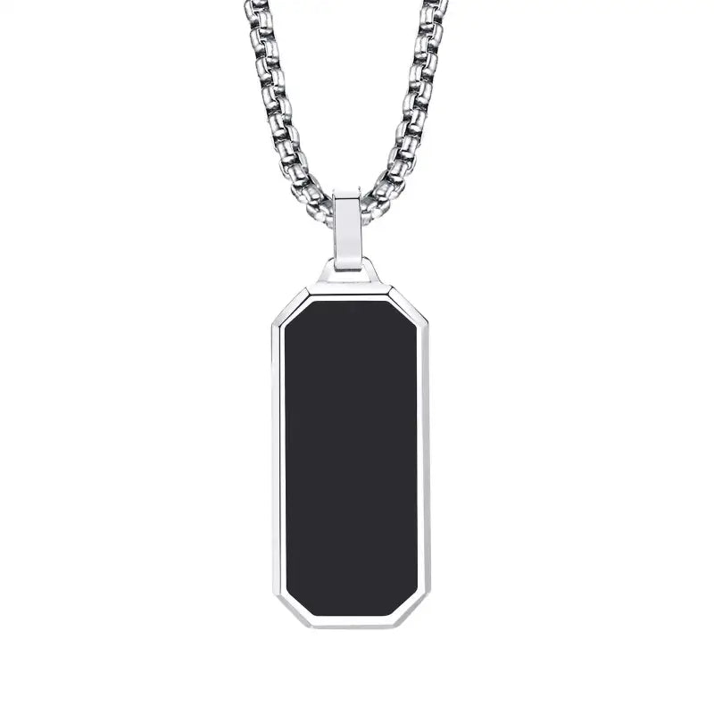Black Epoxy Rectangle Pendant