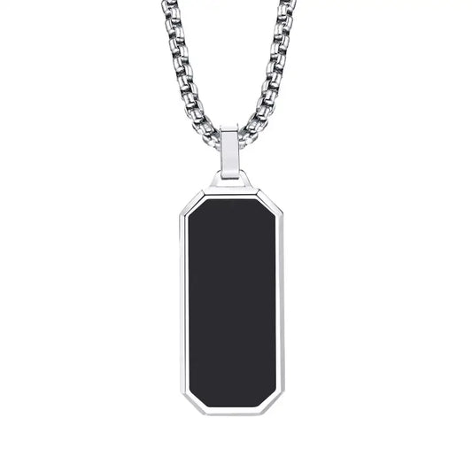 Black Epoxy Rectangle Pendant