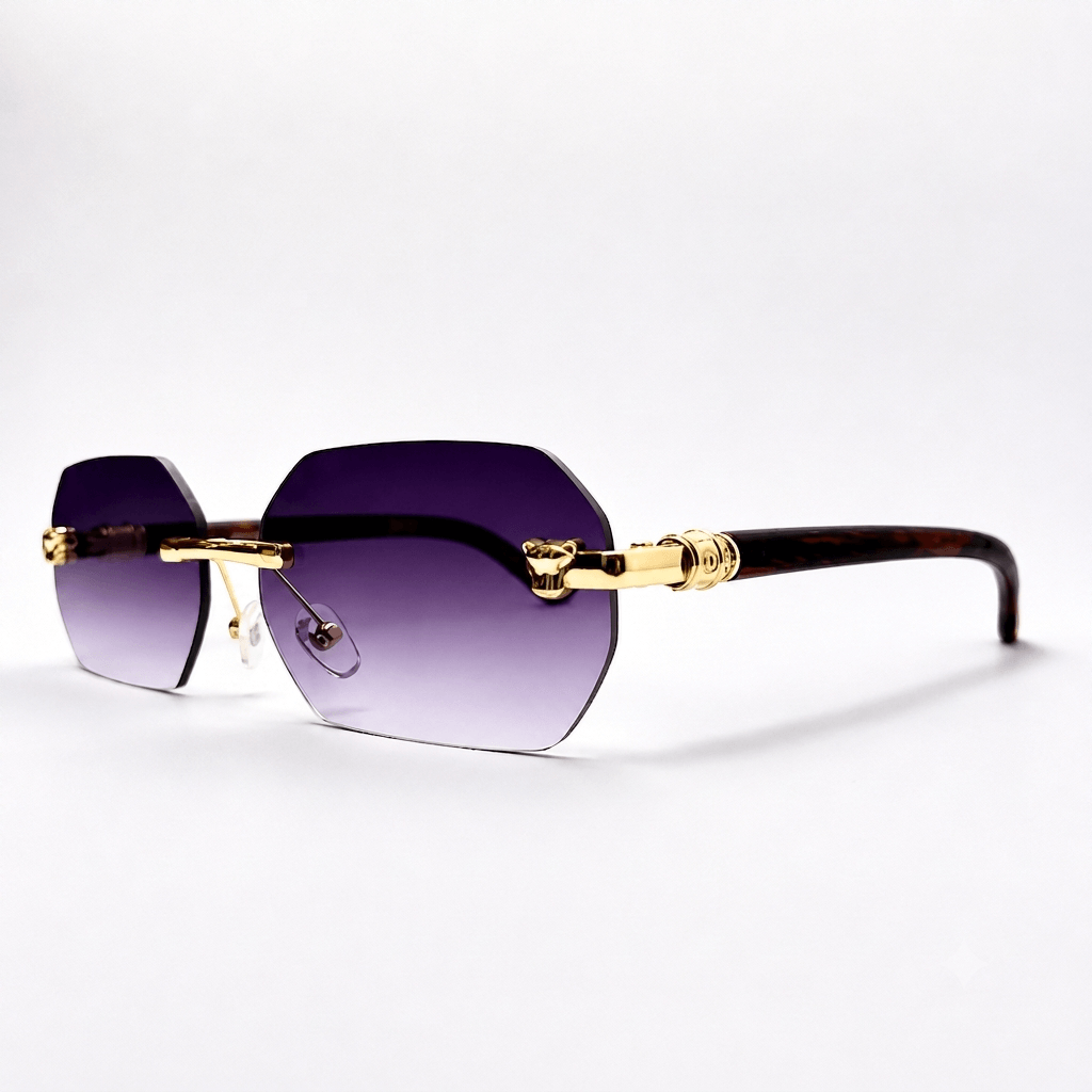 Hexagon Rimless Gradient Sunglasses