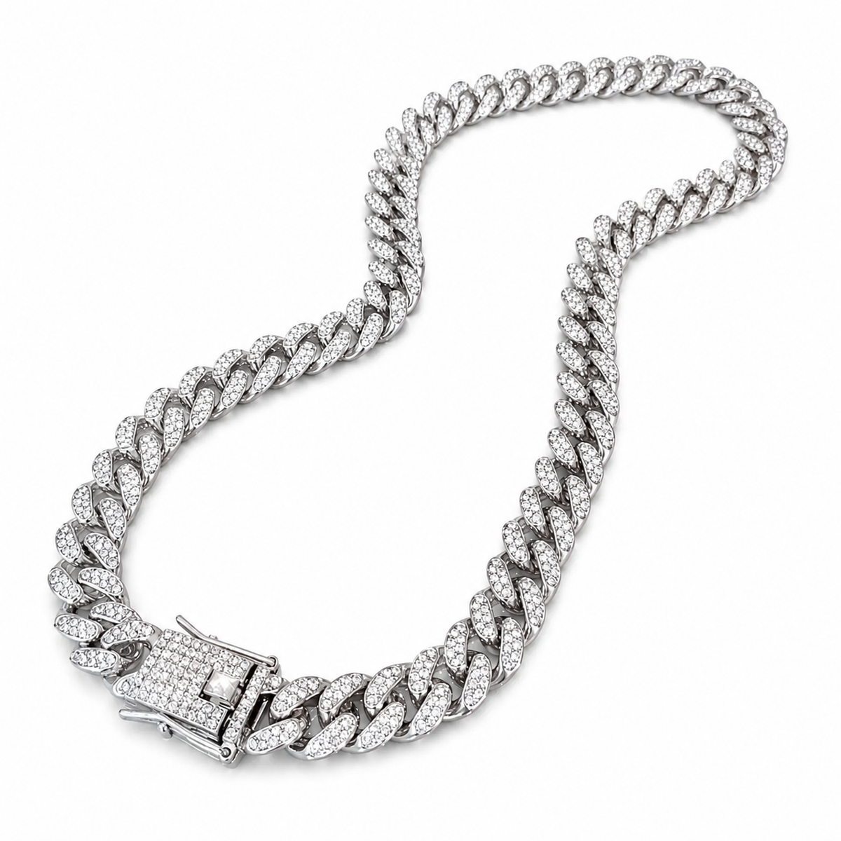 12mm Iced Out Miami Curb Neck Chain
