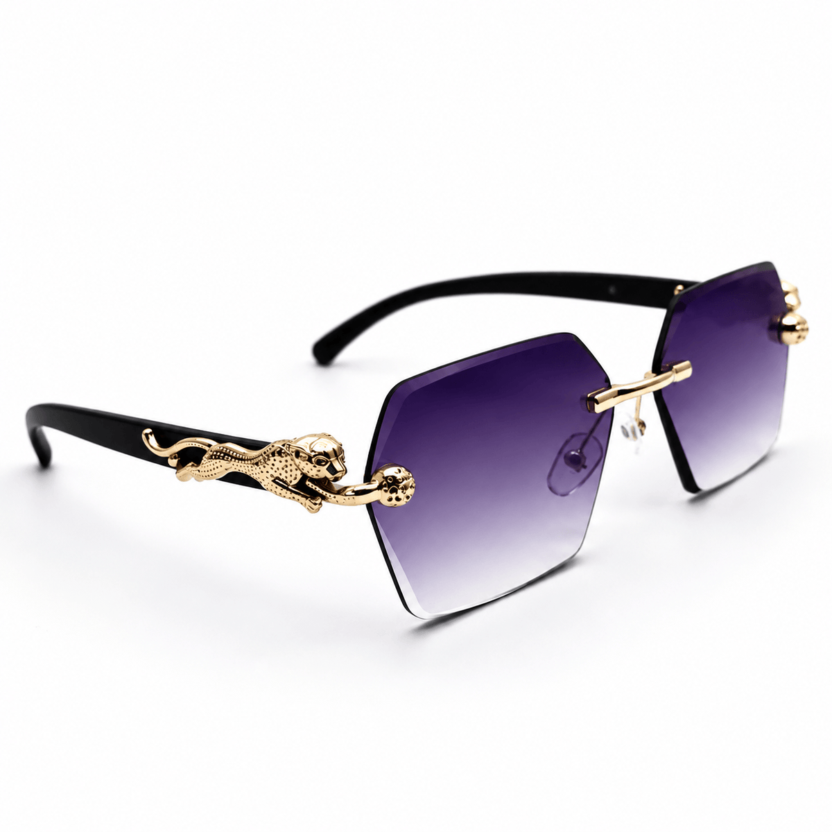 Panthere de Cartier Octagon Rimless Sunglasses.