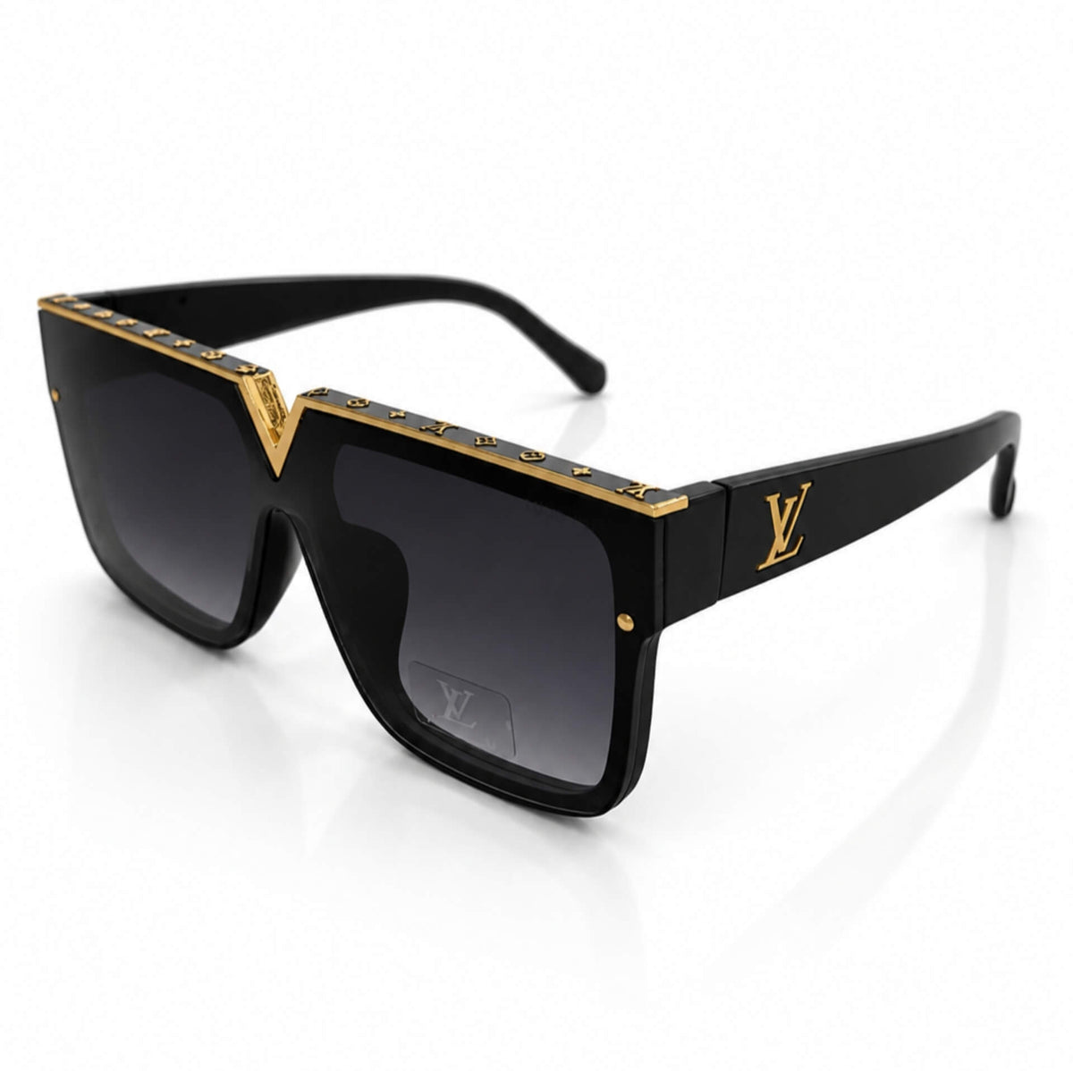 Millionaire Style Flat-Top Shield Sunglasses