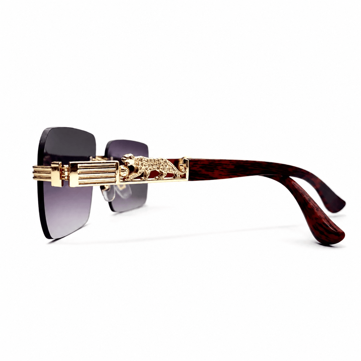 Panthere de Cartier Rimless Rectangle Sunglasses.