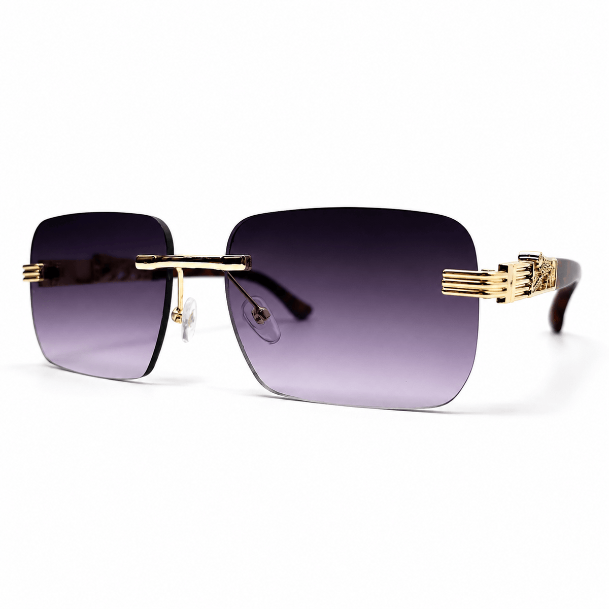 Panthere de Cartier Rimless Rectangle Sunglasses.