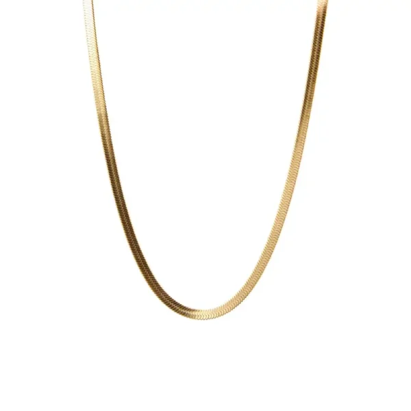 MartOx 3mm Gold Flat Snake Neck Chain - Image 5