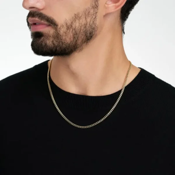 MartOx 4mm Gold Curb Neck Chain For Men & Women - Image 4