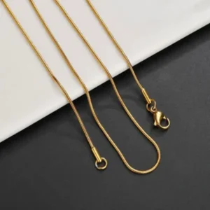 MartOx 1mm Sleek Golden Round Snake Neck Chain