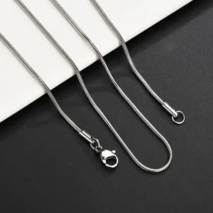 MartOx 1mm Sleek Silver Round Snake Neck Chain
