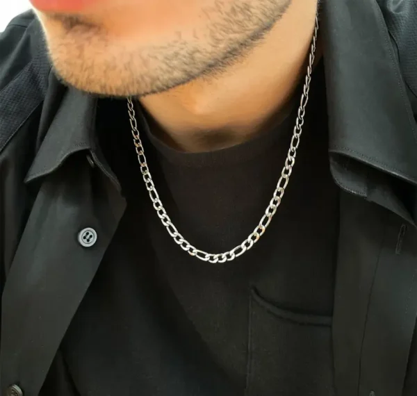 5mm Silver Figaro Neck Chain For Men - Image 5