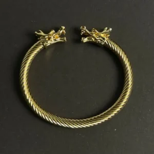 MartOx Alpha Dragon Golden Steel Bracelet for Men