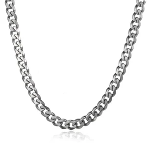MartOx 4mm Silver Curb Neck Chain For Men & Women