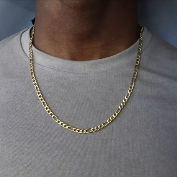 5mm Golden Figaro Neck Chain For Men - Image 4