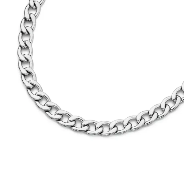 MartOx 4mm Silver Curb Neck Chain For Men & Women - Image 2