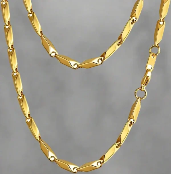 MartOx Stainless Steel Gold Rice Chain For Men and Boys