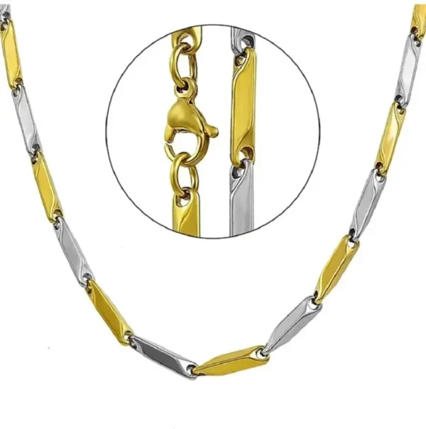 MartOx Stainless Steel Gold & Silver Rice Chain For Men and Boys