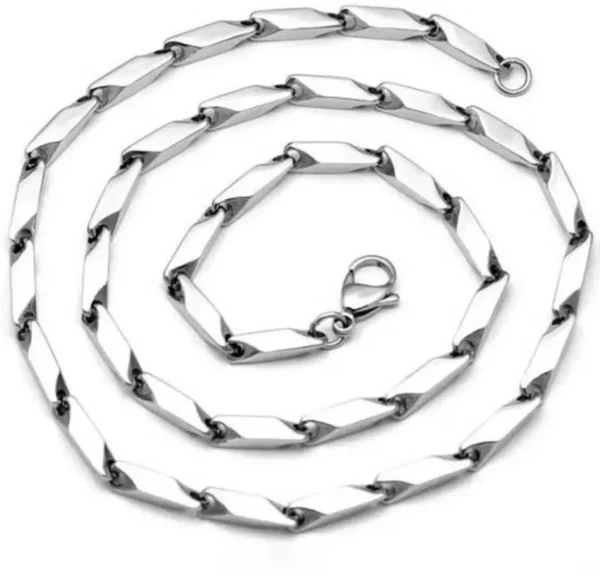 MartOx Stainless Steel Silver Rice Chain For Men and Boys - Image 4