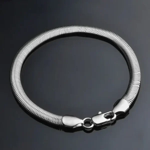 6mm Silver Snake Chain Bracelet For Men/Women - Image 3