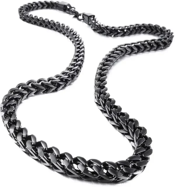 MartOx 3mm Foxtail Neck Chain For Men Black - Image 4