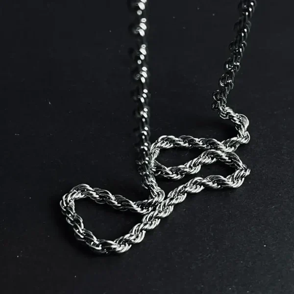 MartOx 5mm Silver Rope Neck Chain For Men