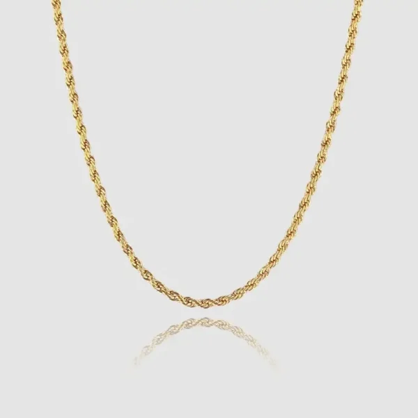 MartOx 3mm Gold Rope Neck Chain For Men