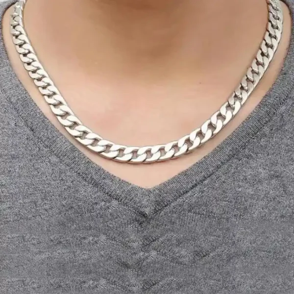 MartOx 7mm Silver Cuban Neck Chain For Men - Image 2
