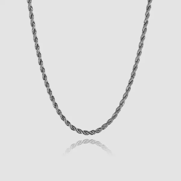 MartOx 5mm Silver Rope Neck Chain For Men - Image 4