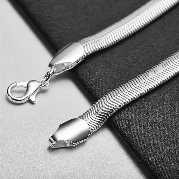 6mm Silver Snake Chain Bracelet For Men/Women - Image 2