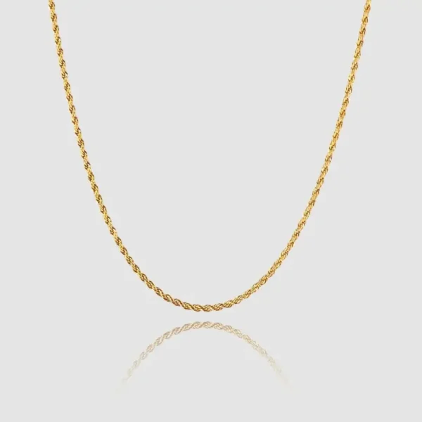 MartOx 2mm Gold Rope Neck Chain For Men