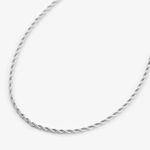 MartOx 2mm Silver Rope Neck Chain For Men - Image 3