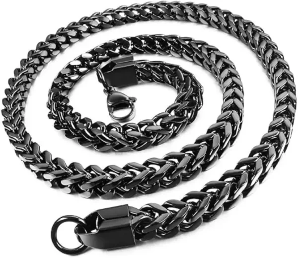 MartOx 3mm Foxtail Neck Chain For Men Black - Image 3