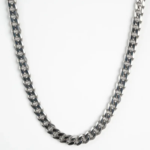 MartOx 7mm Silver Cuban Neck Chain For Men - Image 4
