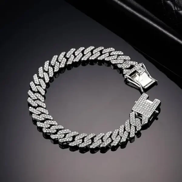 13mm Silver Iced Out Miami Cuban Bracelet