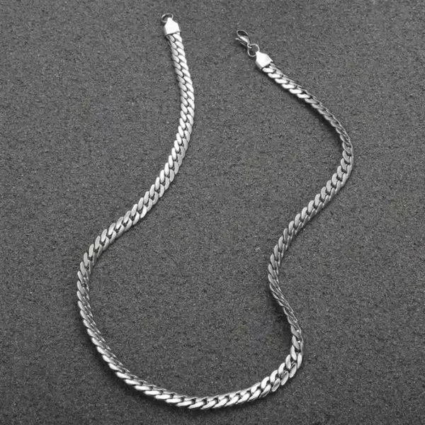 MartOx 5mm Silver Miami Link Neck Chain For Men