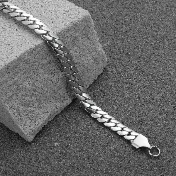 MartOx 5mm Silver Miami Link Neck Chain For Men - Image 4