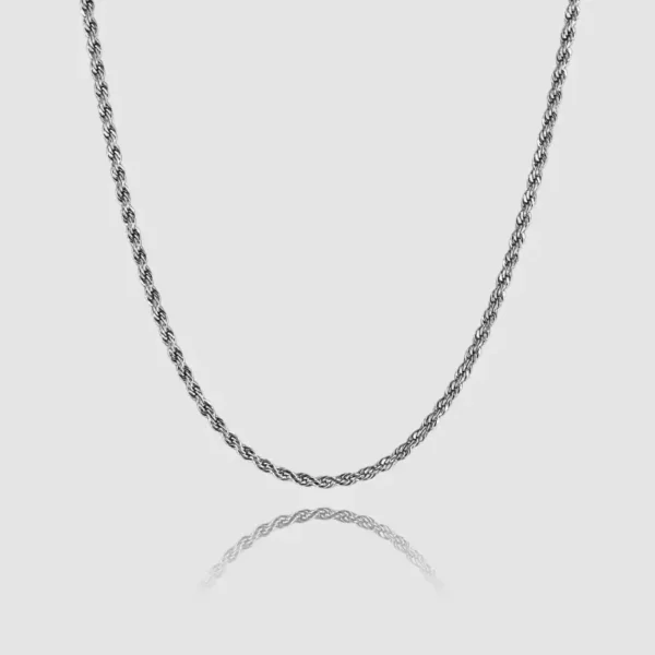 MartOx 3mm Silver Rope Neck Chain For Men - Image 3